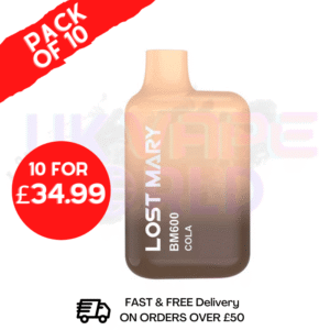 Cola (NEW) Lost Mary 600 Puff Bars Pack Of 10 BM600 Disposable